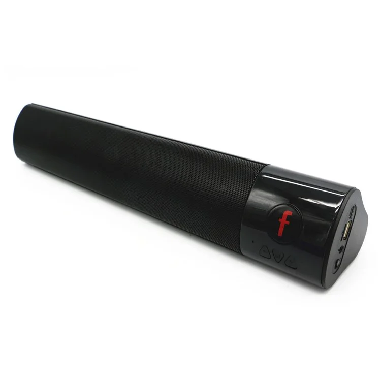 HYBT302 10W Long Soundbar Double Speaker and Diaphragm Bluetooth Speaker with Mic - Black