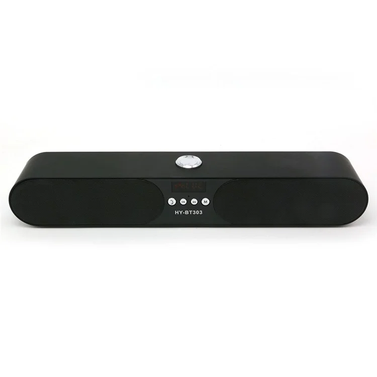 HYBT303 10W Double Speaker and Diaphragm LED Screen Outdoor Bluetooth Speaker with Mic - Black