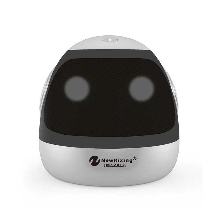 NR2012 Robot LED Color Light Double Speaker Wireless Bluetooth Speaker with Mic - Black