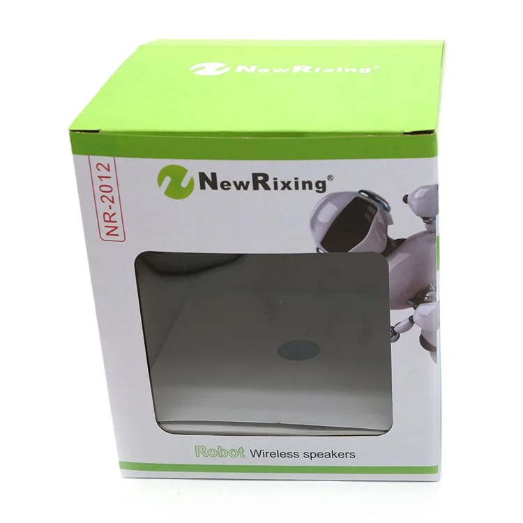 NR2012 Robot LED Color Light Double Speaker Wireless Bluetooth Speaker with Mic - Black