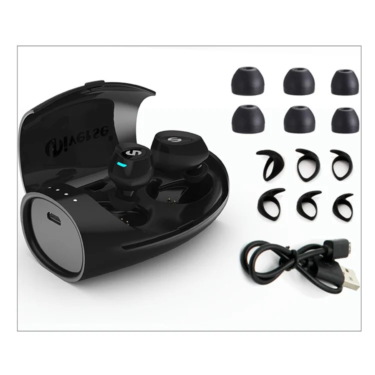 ES60 TWS Bluetooth 4.2 Sports Earphones Headset + Charging Box for iPhone Samsung HTC Etc. - Black