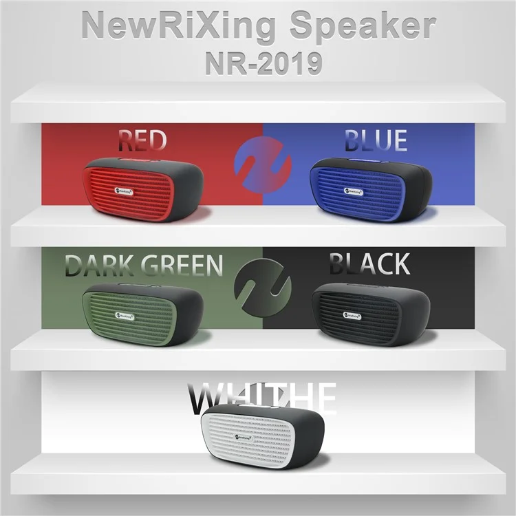 NR2019 Multifunctional Double Speaker Outdoor Bluetooth Speaker with Mic - Blue