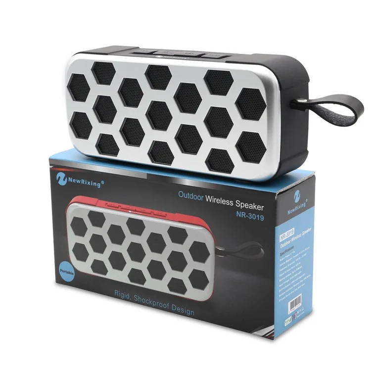 NR3019 Portable Honeycomb Wireless HiFi Bluetooth Speaker for iPhone Samsung Huawei - Black