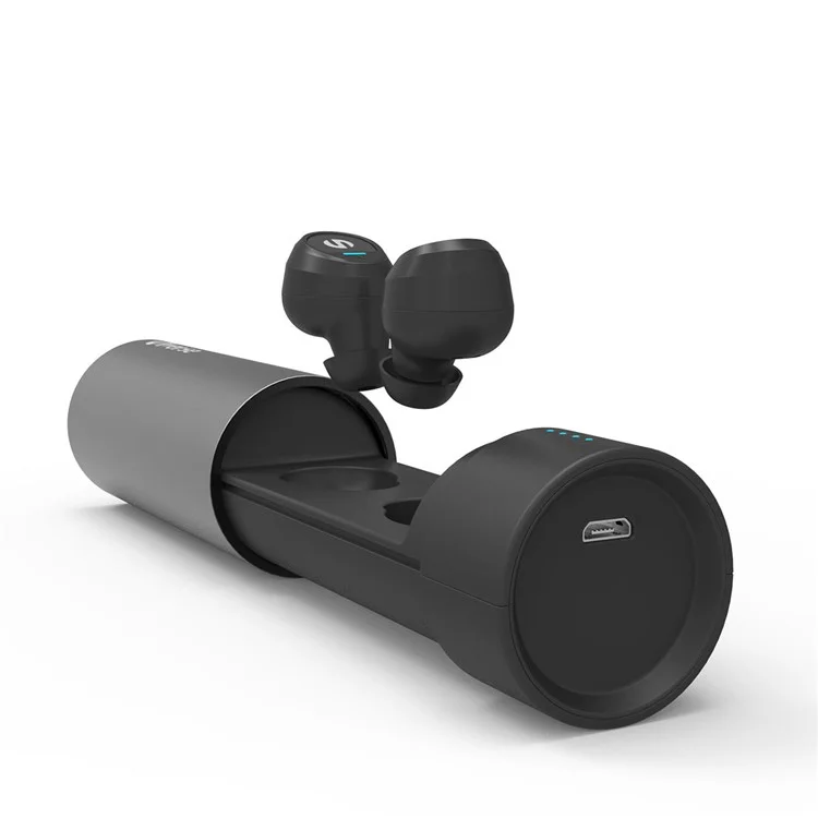 Mini Bluetooth Earphone TWS Binaural Twins Stereo Wireless Headset with Charging Box - Black