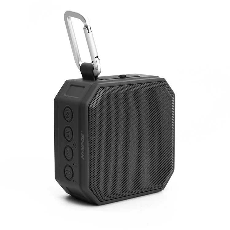 MONPOS H1 Outdoor Waterproof Shockproof Dust-proof Bluetooth Speaker Support FM/TF Card/Aux-in - Black