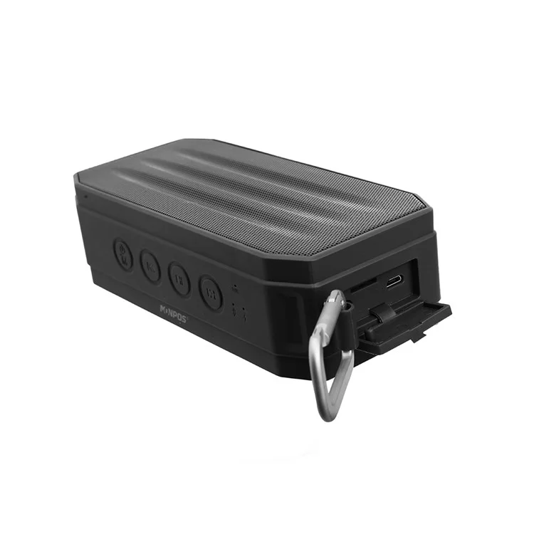 MONPOS H3 Portable Outdoor IPX6 Waterproof Wireless Bluetooth V4.2 Speaker Support FM/TF Card/Aux-in - Black