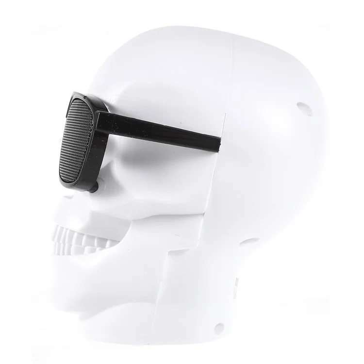 Skull Shape Portable Wireless Bluetooth Speaker Support TF Card - White