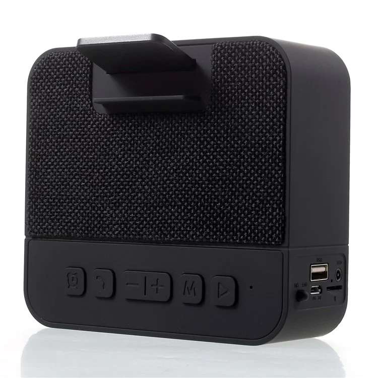 X31 Cloth Coated Large LED Display Clock Bluetooth Speaker Support FM / TF Card / U Disk / Aux-in - Black