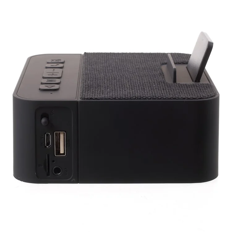 X31 Cloth Coated Large LED Display Clock Bluetooth Speaker Support FM / TF Card / U Disk / Aux-in - Black