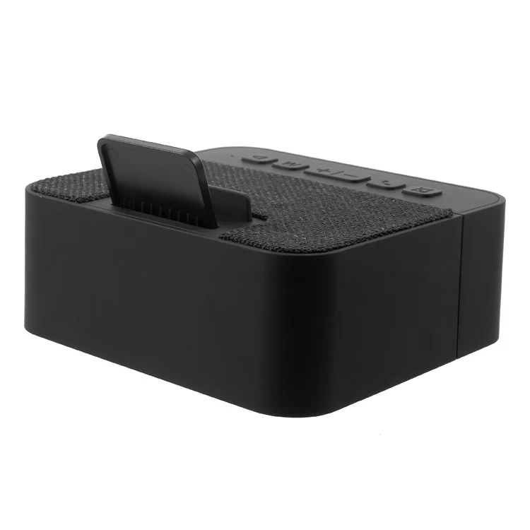 X31 Cloth Coated Large LED Display Clock Bluetooth Speaker Support FM / TF Card / U Disk / Aux-in - Black