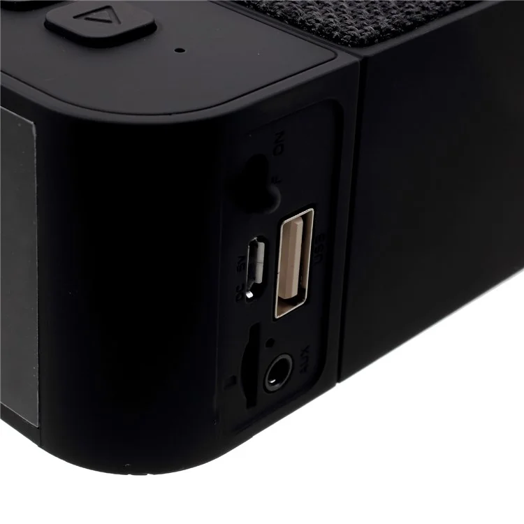 X31 Cloth Coated Large LED Display Clock Bluetooth Speaker Support FM / TF Card / U Disk / Aux-in - Black