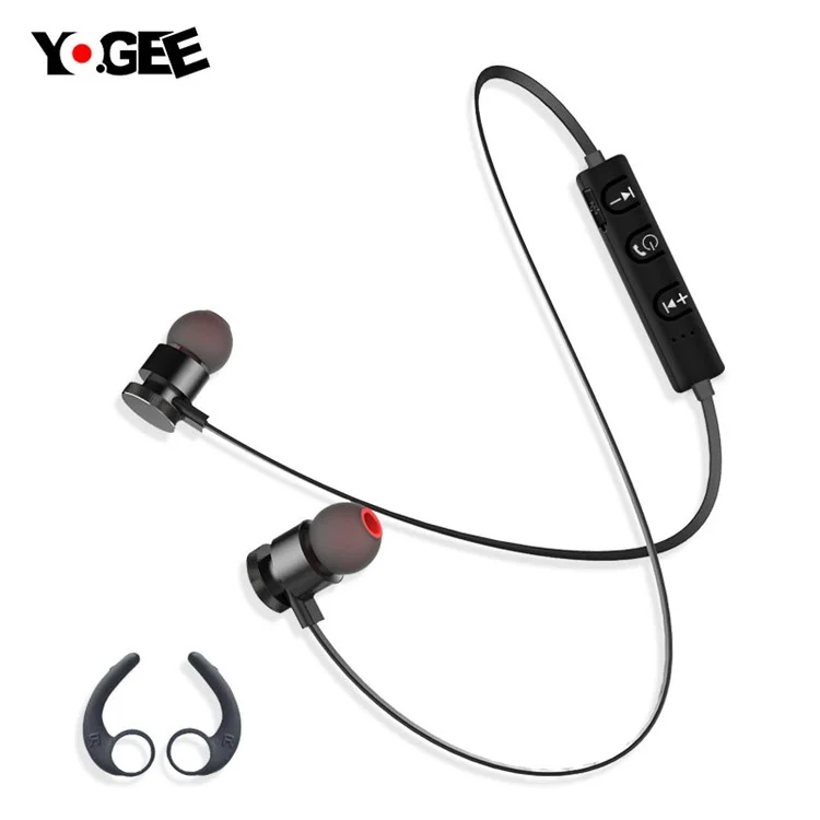 YOGEE YC342 Magnetic Wireless Bluetooth 4.2 Sports Earphone with Mic - Black