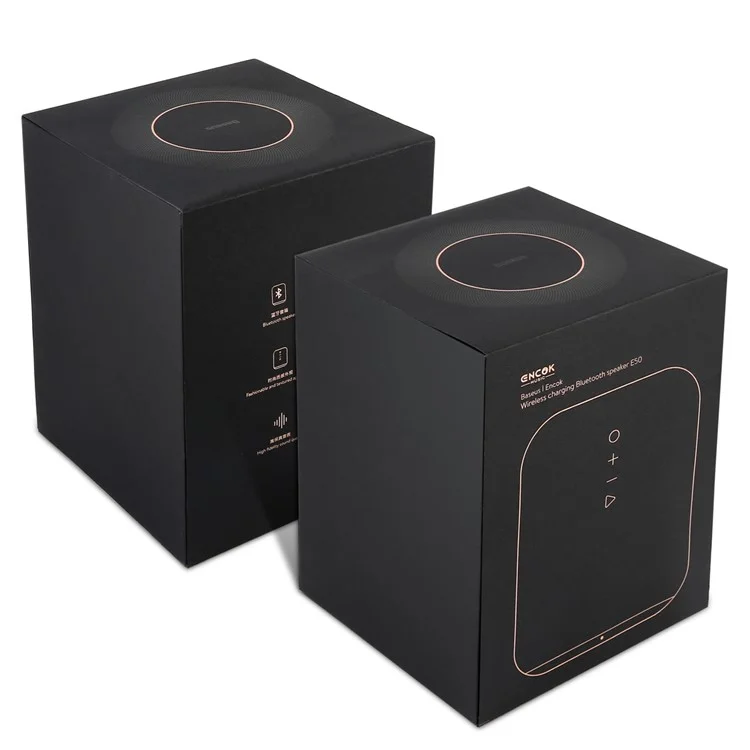 BASEUS Encok E50 Smart Wireless Charging Pad + Double-tweeter Bluetooth 4.2 Speaker Support Aux-in (Not Support FOD Function)
