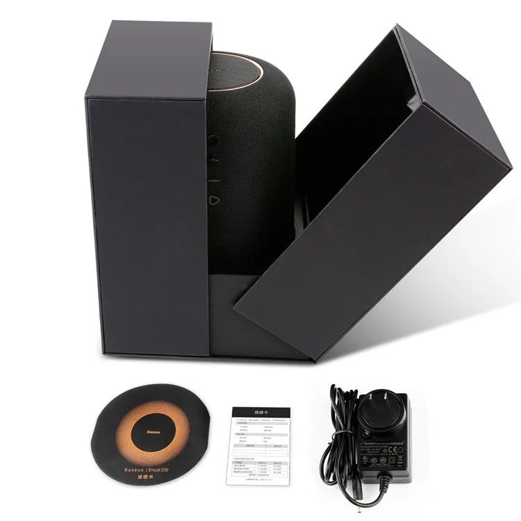 BASEUS Encok E50 Smart Wireless Charging Pad + Double-tweeter Bluetooth 4.2 Speaker Support Aux-in (Not Support FOD Function)