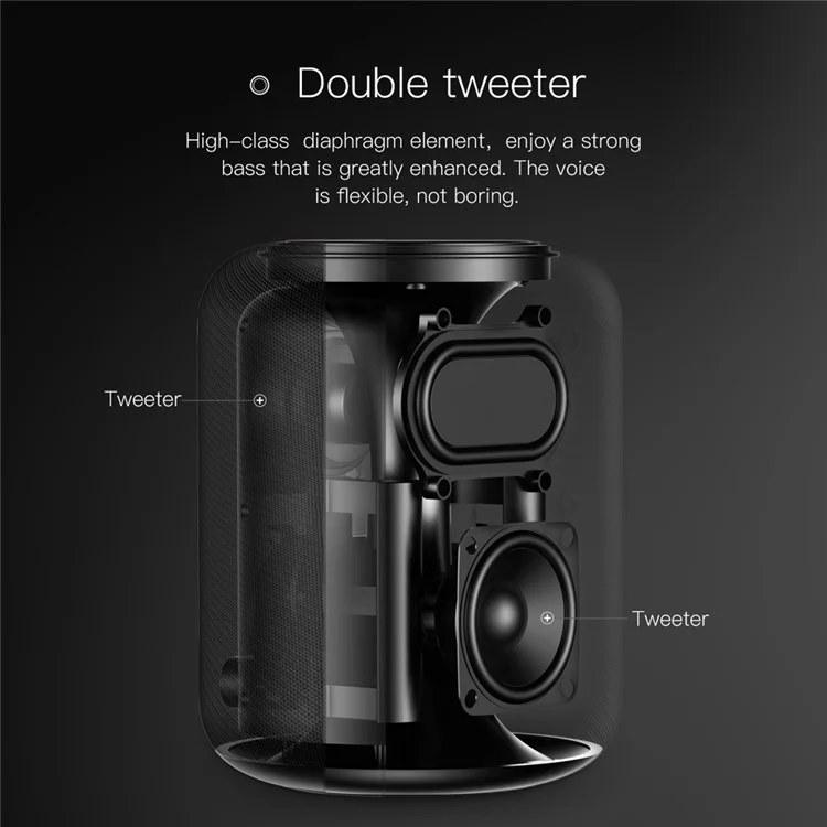 BASEUS Encok E50 Smart Wireless Charging Pad + Double-tweeter Bluetooth 4.2 Speaker Support Aux-in (Not Support FOD Function)