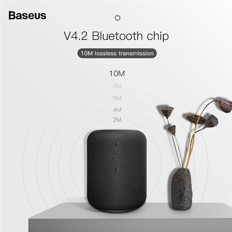 BASEUS Encok E50 Smart Wireless Charging Pad + Double-tweeter Bluetooth 4.2 Speaker Support Aux-in (Not Support FOD Function)