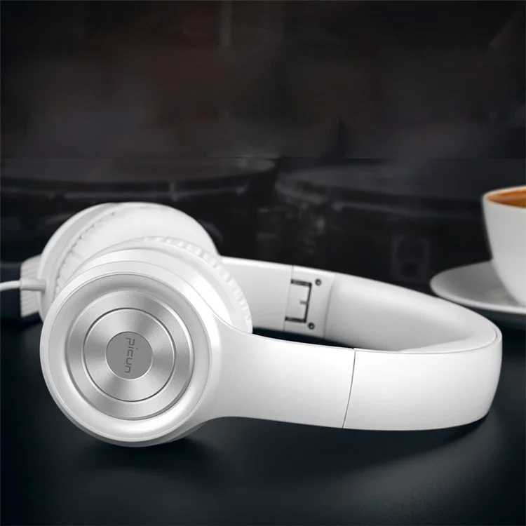 PICUN C26 3.5mm Over Ear Wired Headphone Build-in Mic for iPhone Samsung Xiaomi Etc. - White