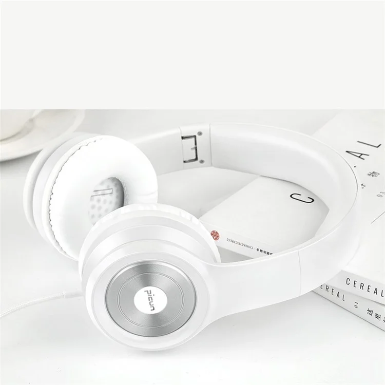PICUN C26 3.5mm Over Ear Wired Headphone Build-in Mic for iPhone Samsung Xiaomi Etc. - White