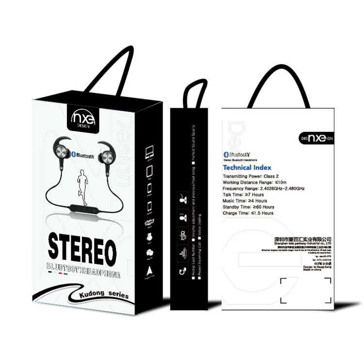 NXE Kudong Series Lightweight Bluetooth 4.1 Wireless Stereo Music Handsfree Earphone with Mic - Black