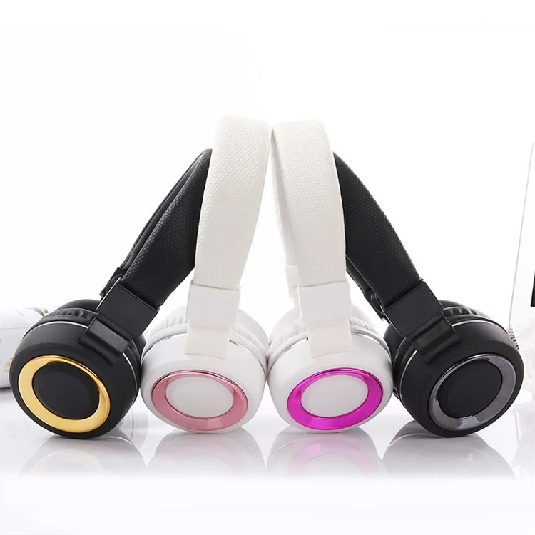 Foldable Metal Stereo Sports Over-ear Bluetooth 4.1 Earphone Support TF Card/FM - Black / Gold