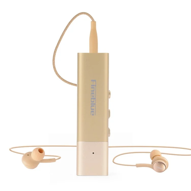 FINEBLUE W688 Collar Clip-on Bluetooth Earphone with 3.5mm Jack - Gold