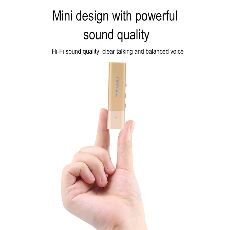 FINEBLUE W688 Collar Clip-on Bluetooth Earphone with 3.5mm Jack - Gold