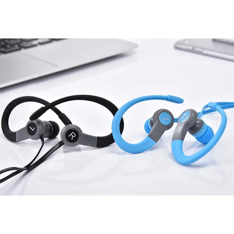 KD859A Hands-free Bluetooth Sports Earhook Headphone for iPhone Samsung Huawei Etc. - Black