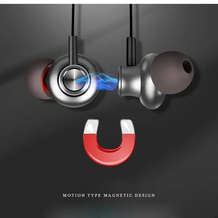 CSR8635 V4.2 Sports Stereo Wireless Magnetic Bluetooth Earphone with Microphone - Black