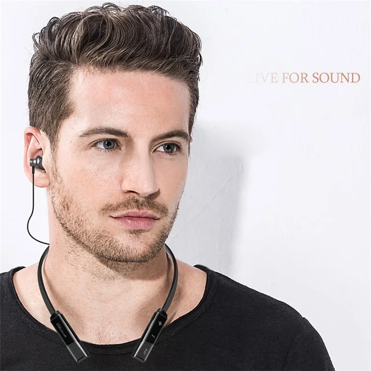 CSR8635 V4.2 Sports Stereo Wireless Magnetic Bluetooth Earphone with Microphone - Black