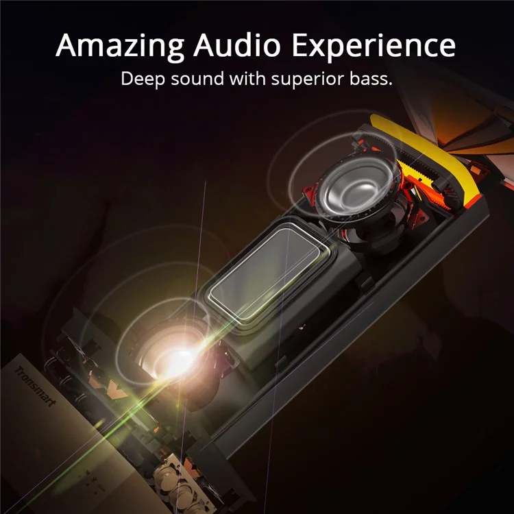 TRONSMART Beam 15W Wireless Bluetooth Speaker Solid Mesh Speaker with Deep Bass Mood Lights