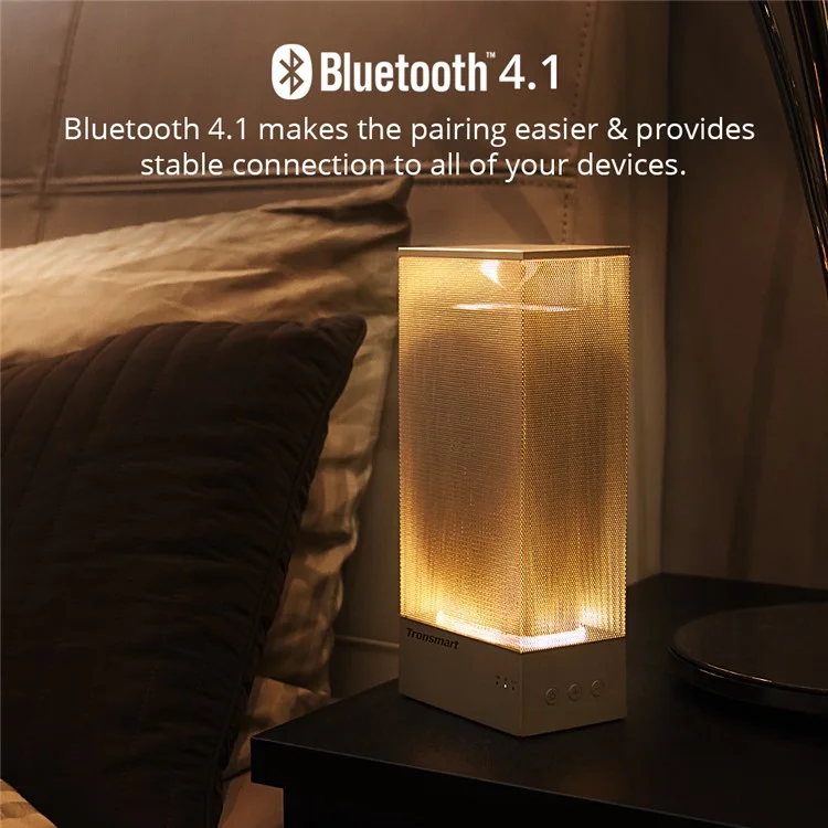 TRONSMART Beam 15W Wireless Bluetooth Speaker Solid Mesh Speaker with Deep Bass Mood Lights