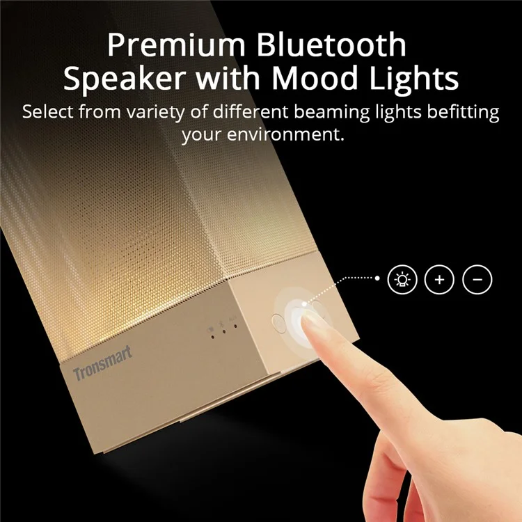 TRONSMART Beam 15W Wireless Bluetooth Speaker Solid Mesh Speaker with Deep Bass Mood Lights