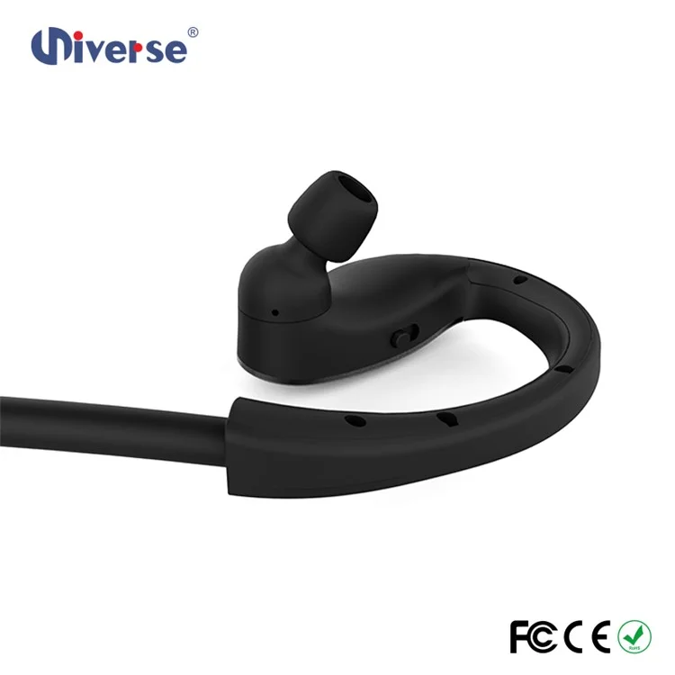 SIVERSE 802 Wireless Bluetooth V4.1 Clip-ear Style Headphone Sweatproof Sports Earphone with Mic - Black