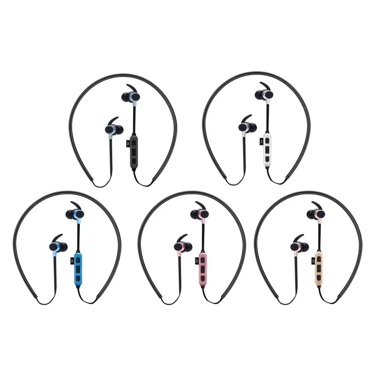ST-K3 Neckband Bluetooth In-ear Headphone with Microphone Support TF Card for iPhone Samsung Huawei Etc. - Silver