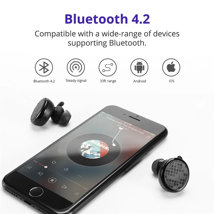 TRONSMART Encore Spunky Buds Stereo Bluetooth Headphones with Charging Box