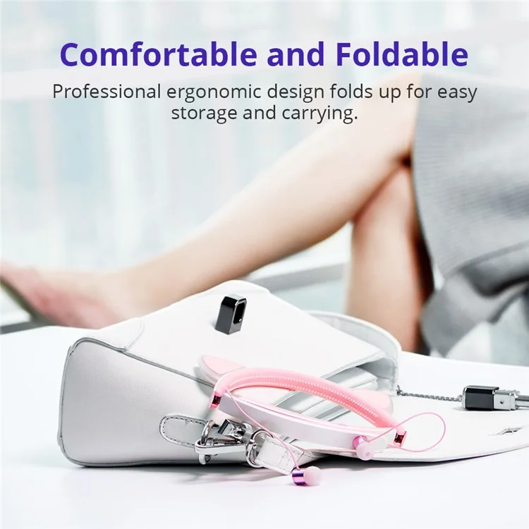 TRONSMART Bunny Ears Bluetooth Headphones with LED Light