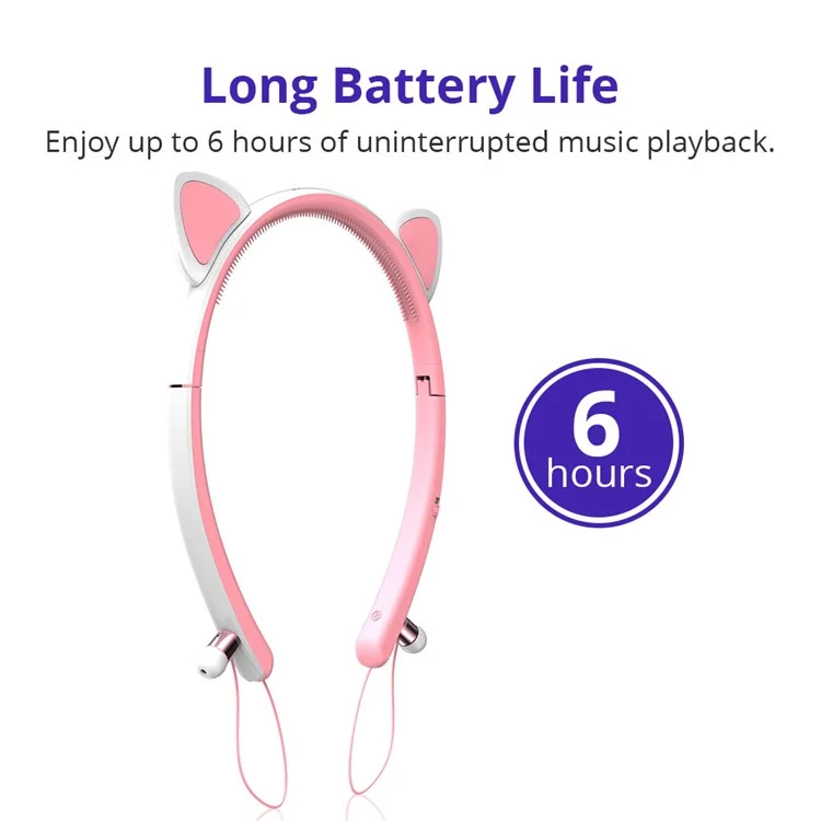 TRONSMART Bunny Ears Bluetooth Headphones with LED Light