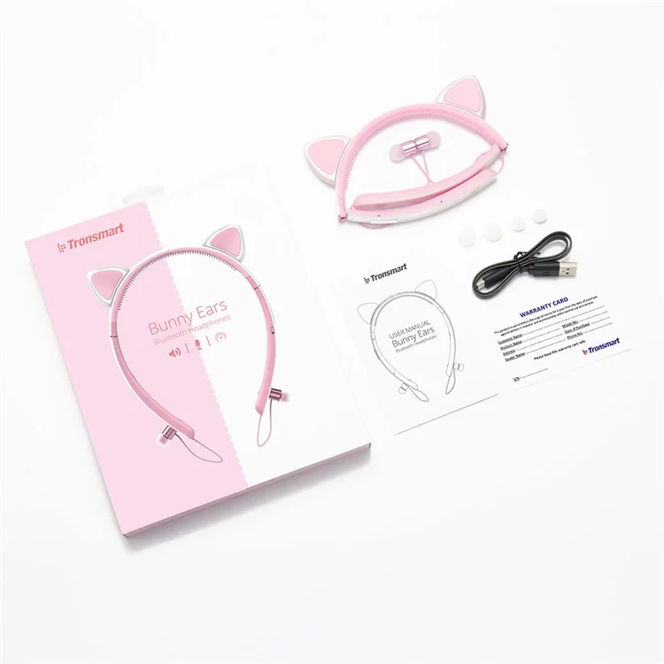 TRONSMART Bunny Ears Bluetooth Headphones with LED Light