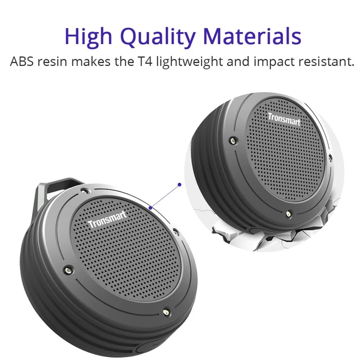 TRONSMART Element T4 Water Resistant Outdoor Bluetooth Speaker - Grey
