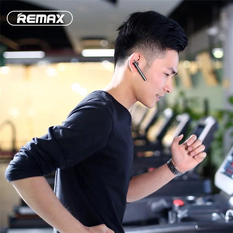 REMAX T17 Wireless Bluetooth 4.1 In-ear Earphones Stereo Business Headsets with Mic - Black