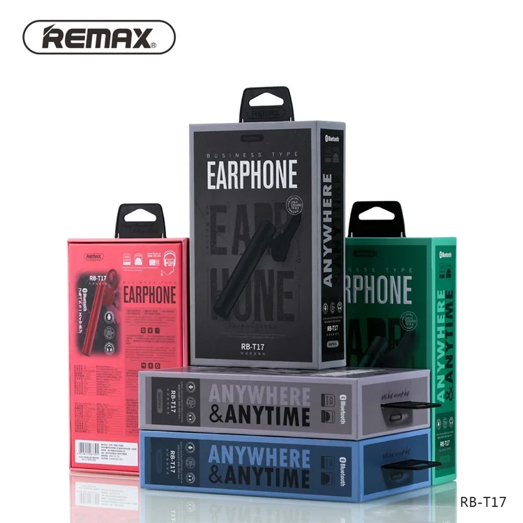 REMAX T17 Wireless Bluetooth 4.1 In-ear Earphones Stereo Business Headsets with Mic - Black