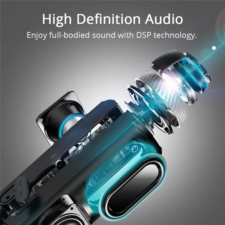 TRONSMART Element T6 DSP Sound Bluetooth Wireless Speaker Supports Aux-input with Mic - Black