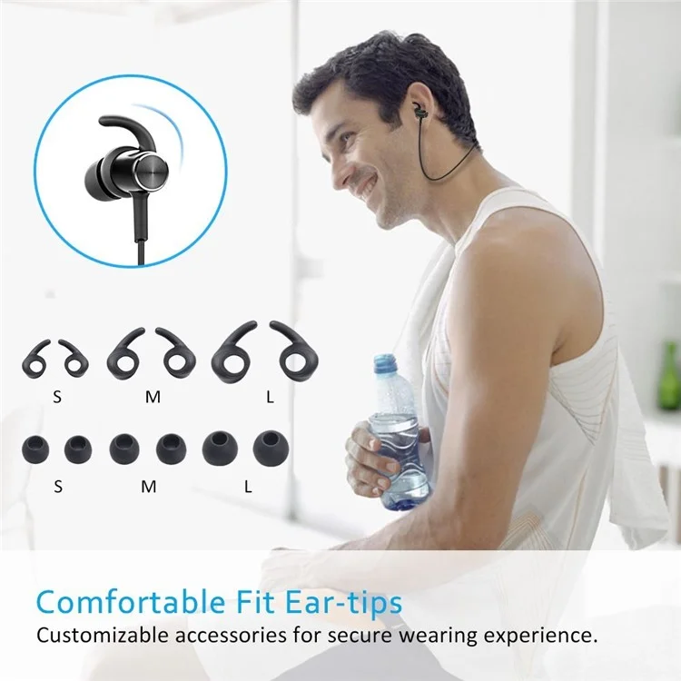 QCY M1C Magnetic Attraction Stereo Bluetooth Sports Headset with Mic for iPhone Samsung Huawei Etc. - Rose