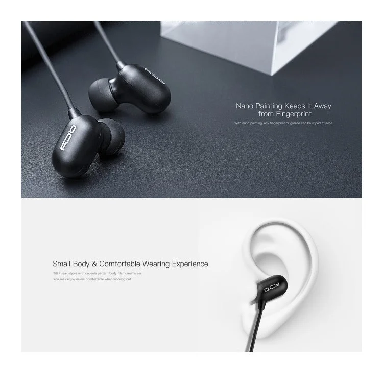 QCY S1 Mini Sports In-ear Bluetooth Earphone Stereo Headset with Mic - Black