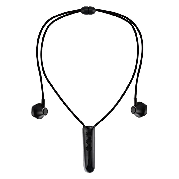 Pendant Style Sports Wireless Bluetooth Headphones Stereo Earphones with Microphone - Black