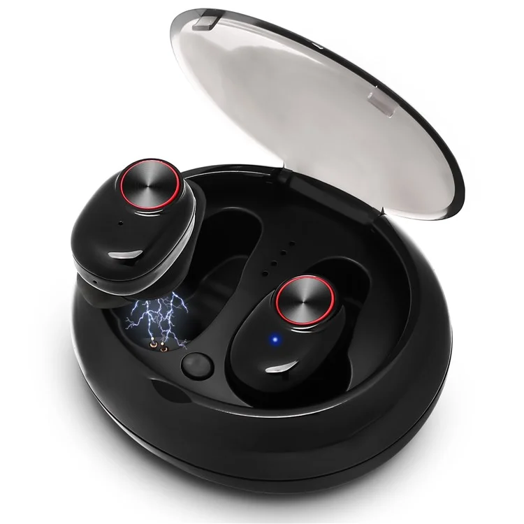 V5 TWS True Wireless Sweatproof Earbuds Bluetooth 4.2 In-ear Earphones with Charging Case - Black