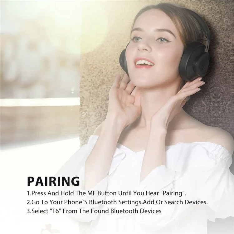 BLUEDIO TM Kabellose Bluetooth-Headsets Stereo-Kopfhörer - Schwarz