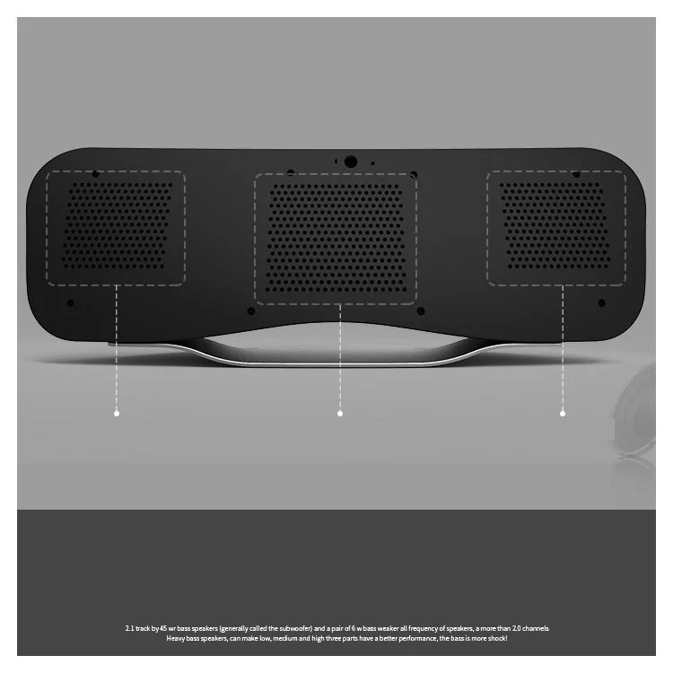 REMAX RB-H6 Bluetooth Speaker 3D Stereo DSP Sound Remote Control with NFC Mic - Black