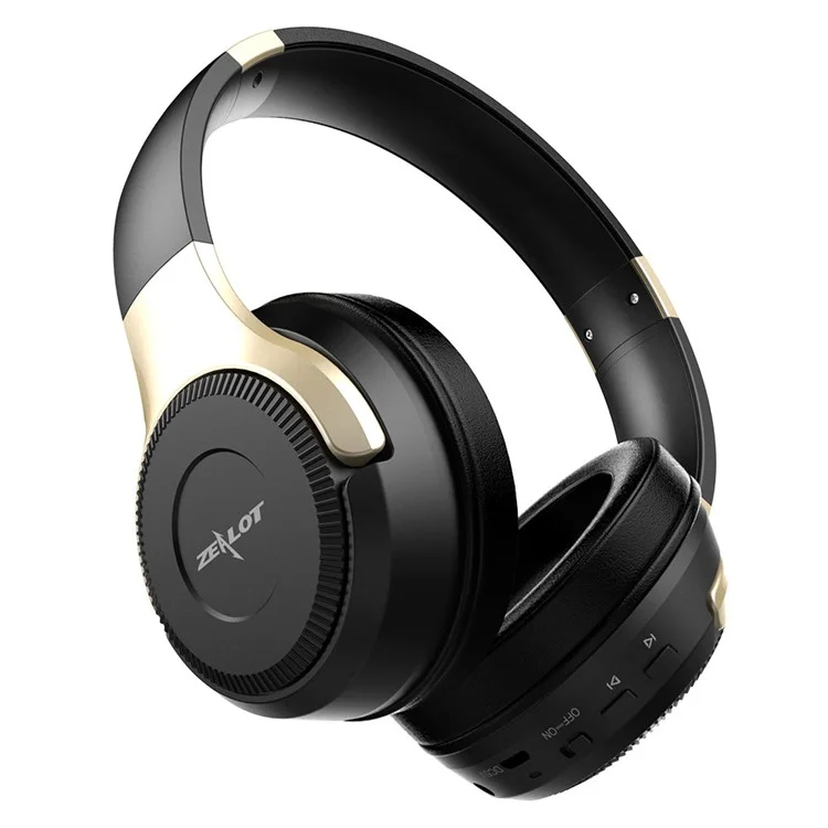 ZEALOT B26 Over-ear Wireless Bluetooth-compatible Headphone with Mic Support TF Card/Aux-in - Black / Gold