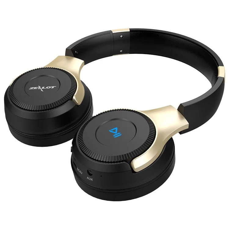 ZEALOT B26 Over-ear Wireless Bluetooth-compatible Headphone with Mic Support TF Card/Aux-in - Black / Gold